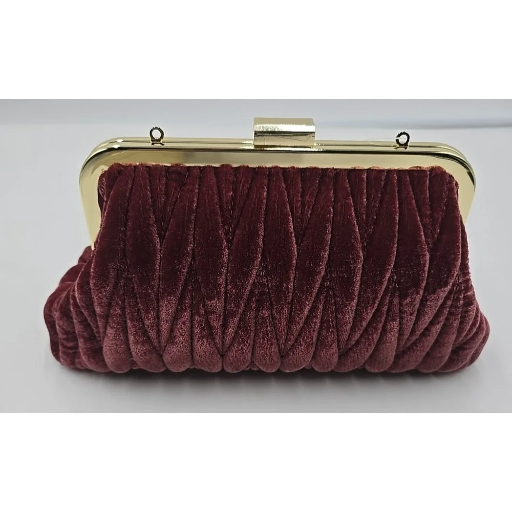NWT Spartina‎ 449 Velvet Dusty Mauve Southern Old-money Kiss Lock Clutch Purse